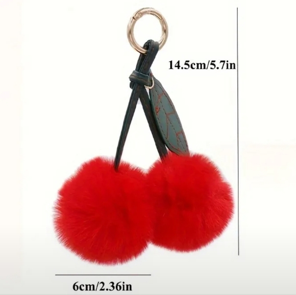 Fluffy Cherries Purse Charm New In Package - Picture 3 of 4
